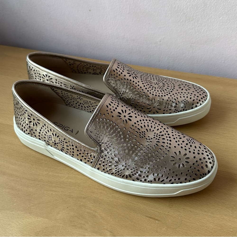 Brand New Women’s Via Spiga Bronze Slip On Sneakers / Shoes